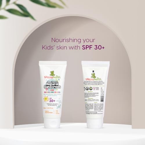 ShuShu Babies Sunscreen for Babies &Kids SPF 30+ Plant-Based &Natural UVA/UVB Protection Non-Sticky &Water-Resistant
