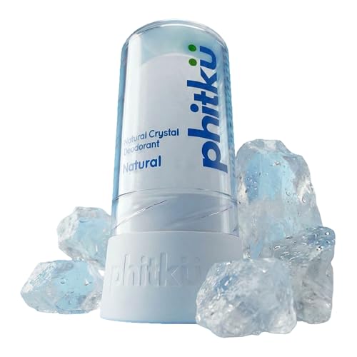Phitku Alum Infused Crystal Roll-On Stick | Pure Potassium Alum Deodorant | Chemical-Free & Hypoallergenic, Long-Lasting Freshness | Natural