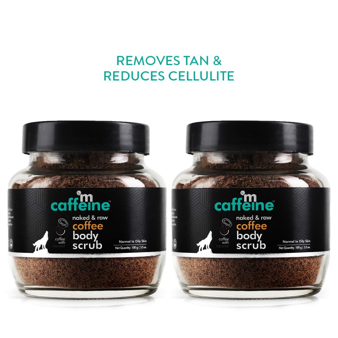 Mcaffeine Naked & Raw Coffee Body Scrub, (Set of 2)