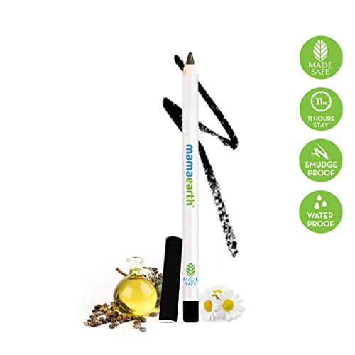 MamaEarth Charcoal Black Long Stay Kajal Kohl Pencil With Castor Oil and Chamomile