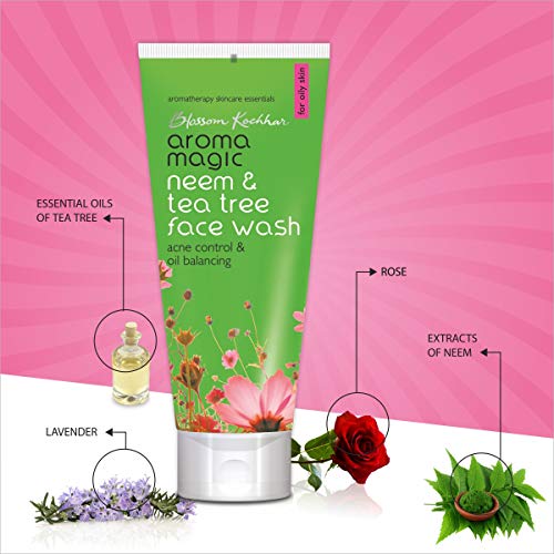 Aroma Magic Neem and Tea Tree Face Wash | Aromatherapy Cleanser for Acne Control and Clear Skin