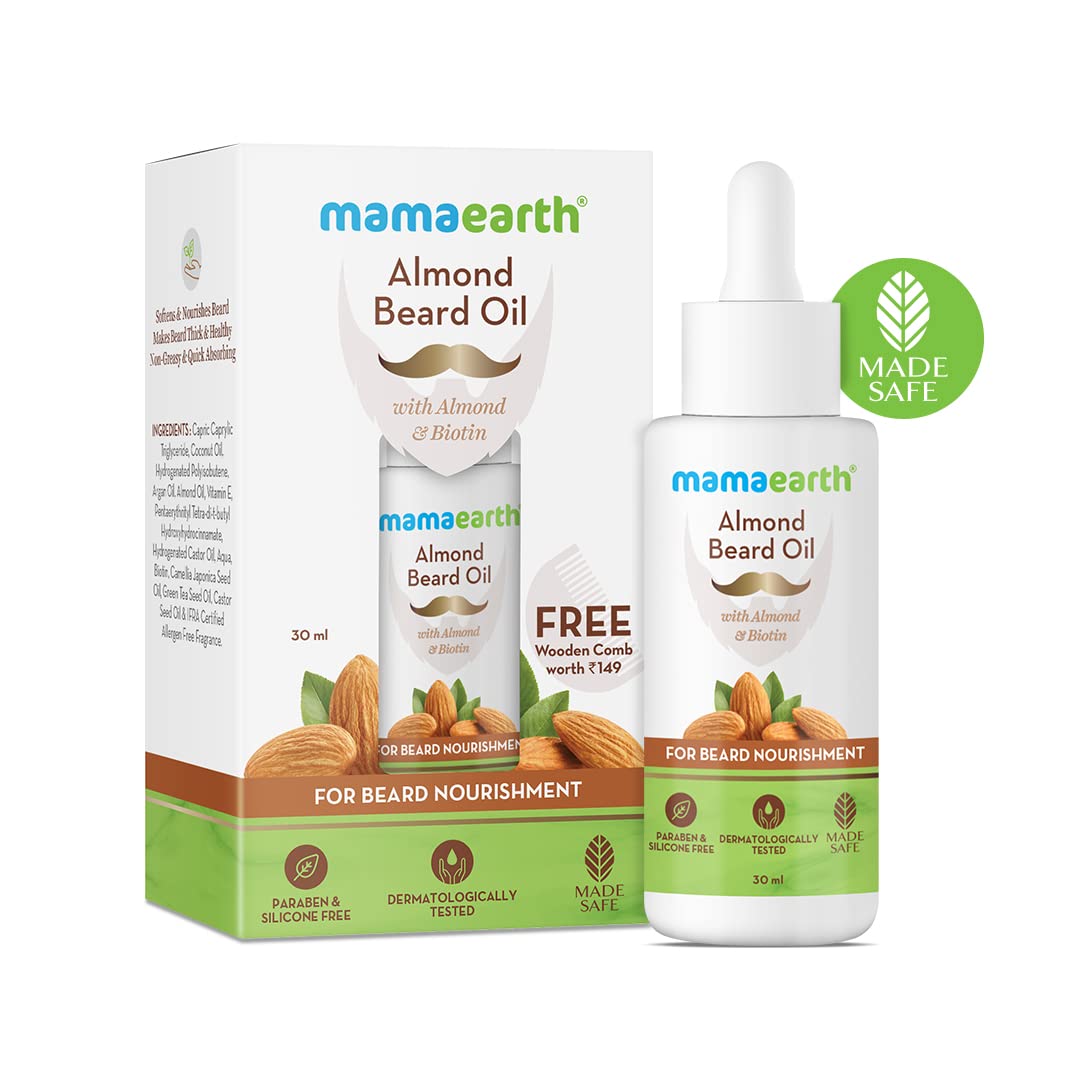 MamaEarth Almond Beard Oil with Almond and Biotin For Beard Nourishment