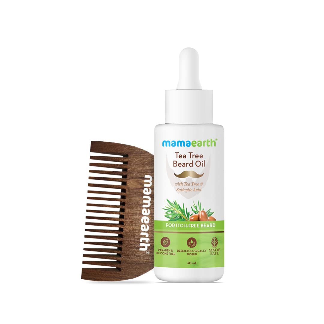 MamaEarth Tea Tree Beard Oil With Tea Tree and Salicylic Acid For Itch,Free Beard