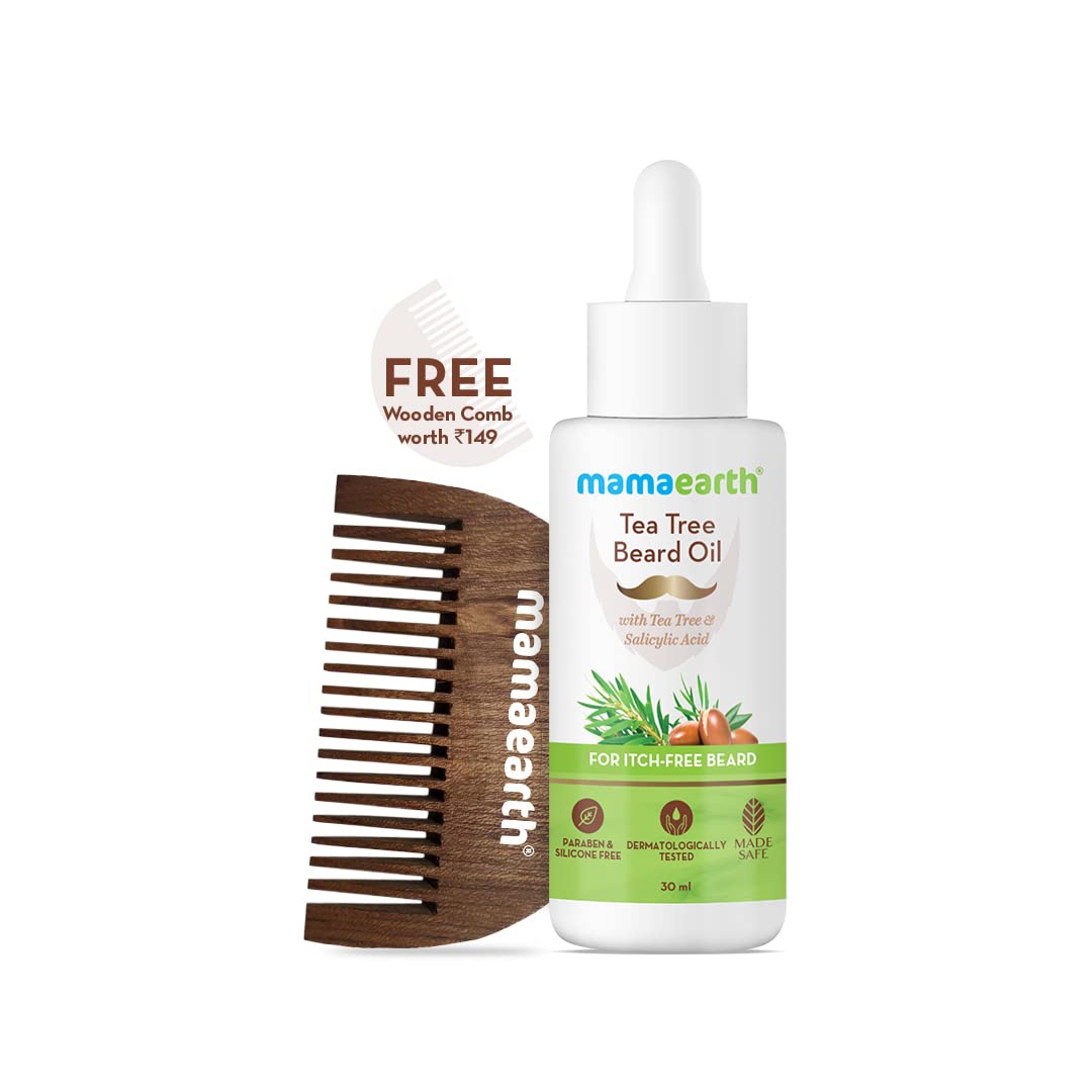 MamaEarth Tea Tree Beard Oil With Tea Tree and Salicylic Acid For Itch,Free Beard