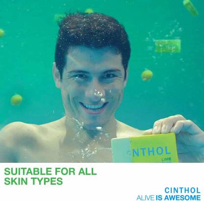 Cinthol Lime Bath Soap 999% Germ Protection, 100gm (Pack of 6)