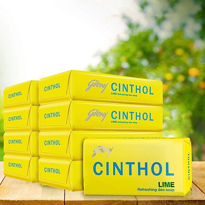 Cinthol Lime Bath Soap 999% Germ Protection, 100gm (Pack of 9)