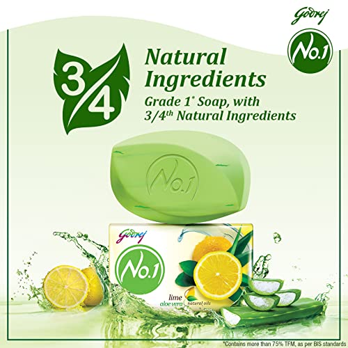 Godrej No1 Bathing Soap - Lime and Aloe Vera, 150gm (Pack of 4)