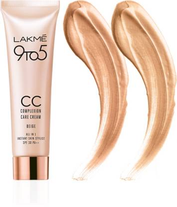 Lakme 9 To 5 Complexion Care Face CC Cream | Beige | SPF 30 | Conceals Dark Spots and Blemishes