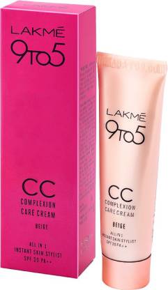 Lakme 9 To 5 Complexion Care Face CC Cream | Beige | SPF 30 | Conceals Dark Spots and Blemishes
