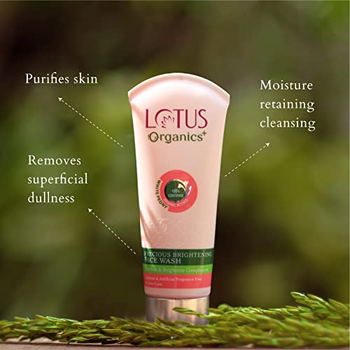 Lotus Organics Plus Precious Brightening Natural Face Wash for Women | Organic Brightening Cleanser