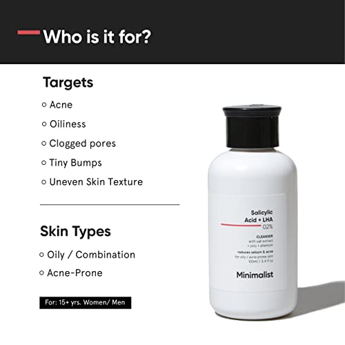 Minimalist 2 Percent Salicylic Acid Face Wash | Targeted Cleanser for Oily and Acne Prone Skin