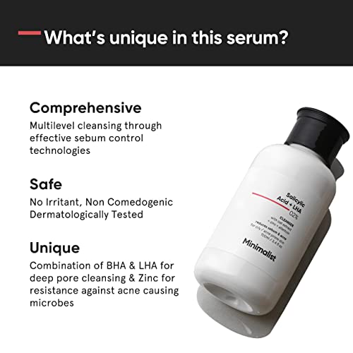 Minimalist 2 Percent Salicylic Acid Face Wash | Targeted Cleanser for Oily and Acne Prone Skin