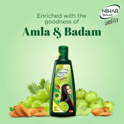 Nihar Shanti Amla and Badam Hair Oil For Black Silky and Stronger Hair