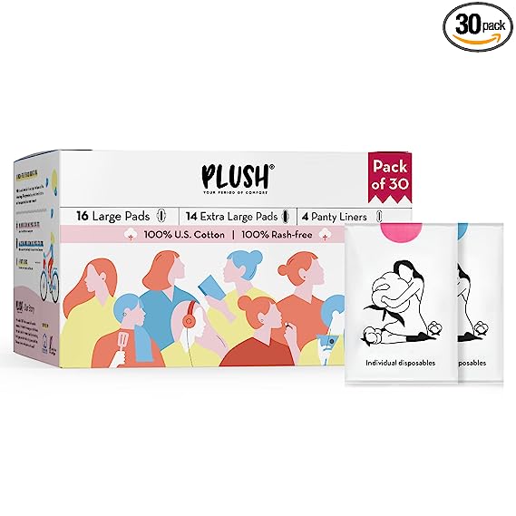 Plush Sanitary Napkin/Pads for Women with Disposable Pouches