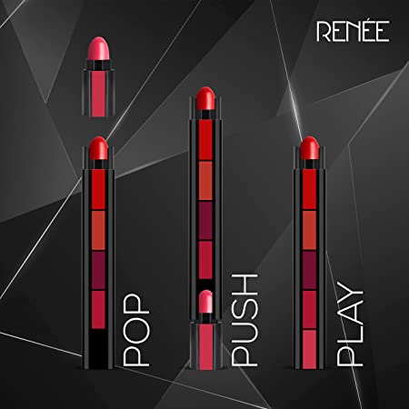 RENEE FAB 5 Matte Finish 5 in 1 Lipstick, 75gm, Multicolor