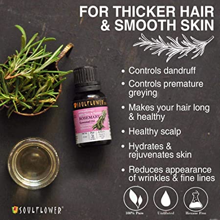 Soulflower Rosemary Essential Oil for Hair Growth