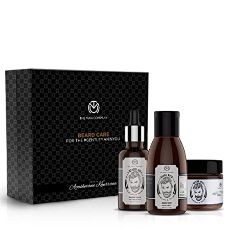 The Man Company Beard Affair - Almond and Thyme Beard Oil + Beard Wash + Beard Wax