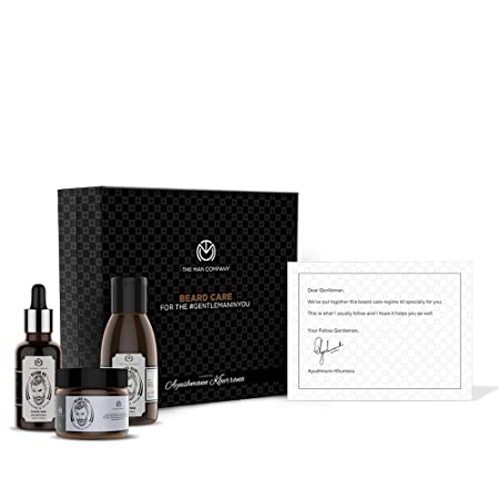 The Man Company Beard Affair - Almond and Thyme Beard Oil + Beard Wash + Beard Wax