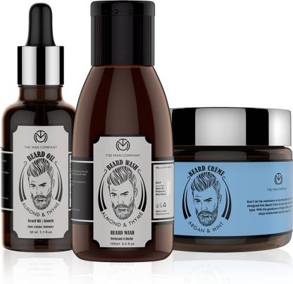 The Man Company Beard Care Kit - Beard Wash + Beard Creme + Beard Oil