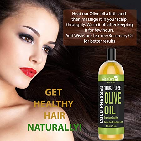 WishCare 100% Pure Premium Cold Pressed Olive Oil for Hair and Skinn