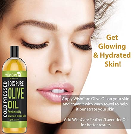 WishCare 100% Pure Premium Cold Pressed Olive Oil for Hair and Skinn