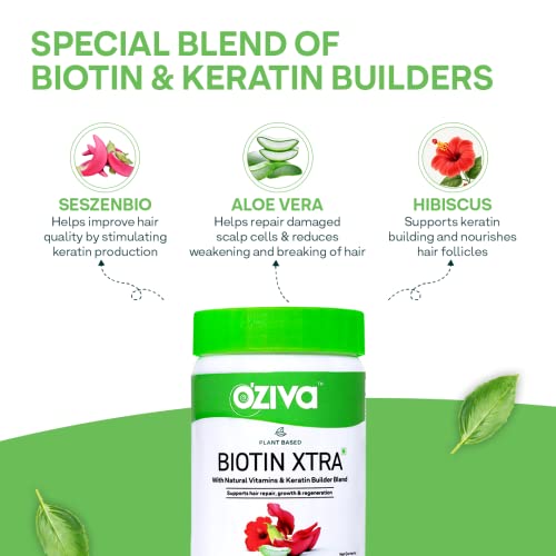 OZiva Biotin Xtra with Keratin Builder, 7000 Mcg
