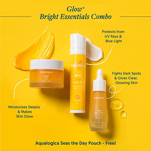 Aqualogica Bright Essentials Combo Sunscreen, 50gm, Face Serum, 30ml & Gel Moisturizer, 50gm