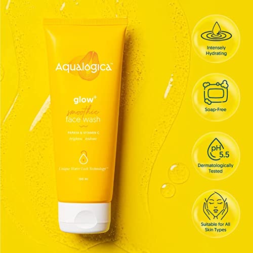 Aqualogica Glow+ Smoothie Face Wash for Deep Cleansing & Skin Brightening With Vitamin C & Papaya