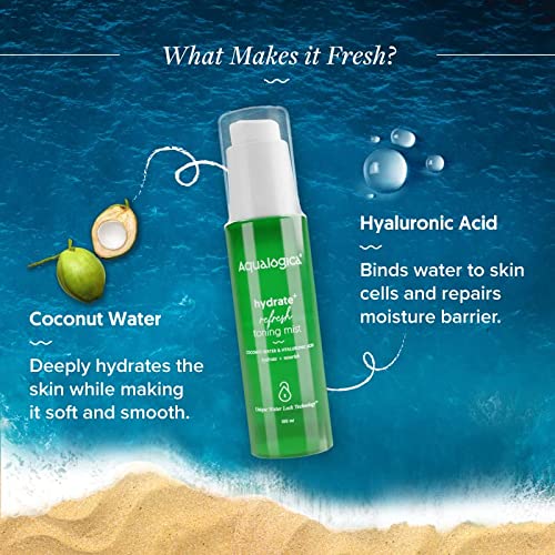 Aqualogica Hydrate+ Refresh Toning Mist with Coconut Water and Hyaluronic Acid