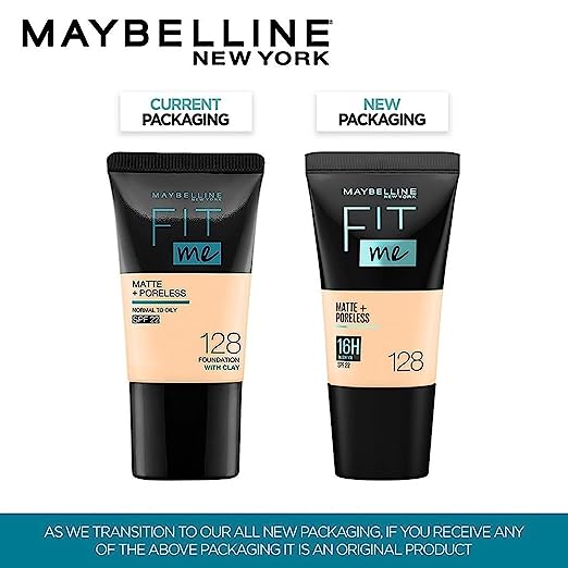 Maybelline New York Liquid Foundation, 128 Warm Nude, 18 ml