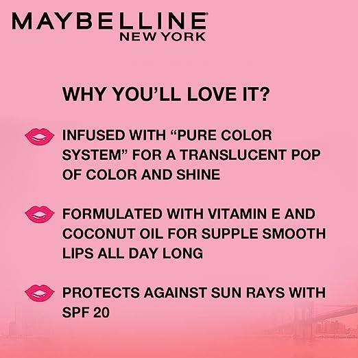 Maybelline New York Lip Balm | Pink | Red