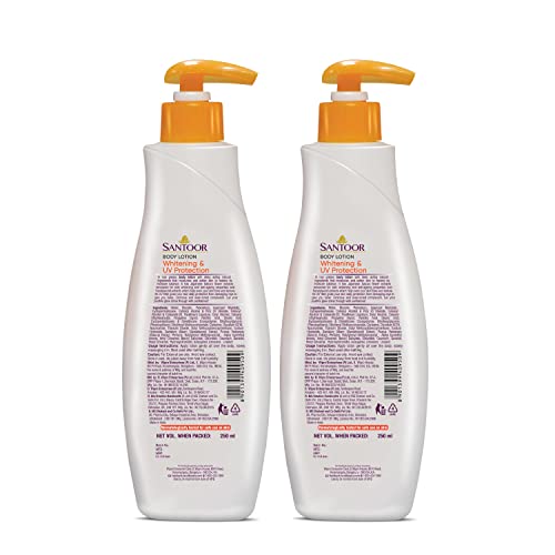 Santoor Perfumed Body Lotion for Whitening & UV Protection with Sandalwood & Sakura Extracts, 250ml, Pack of 2