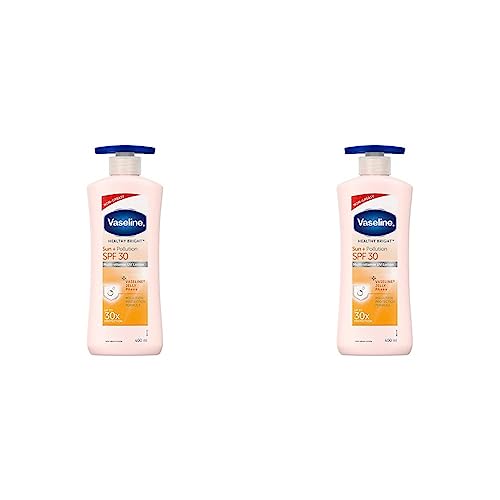 Vaseline Healthy Bright Sun Protection Body Lotion SPF 30, 400ml, Pack of 2