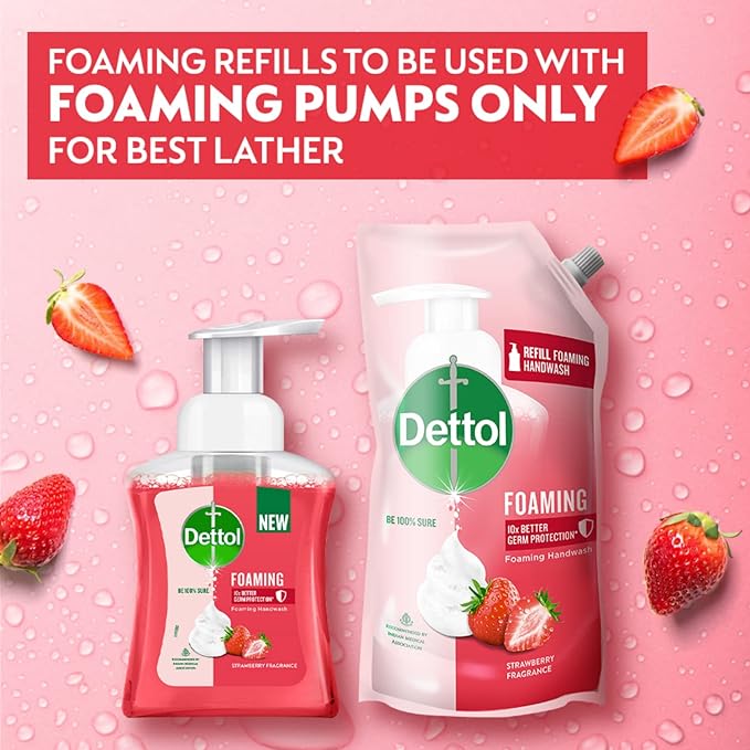 Dettol Strawberry Foaming Handwash Pump | Pack of 3