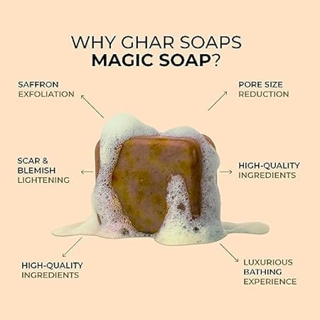 Ghar Soaps Sandal Wood And Saffron Bath Soap, Pack of 3