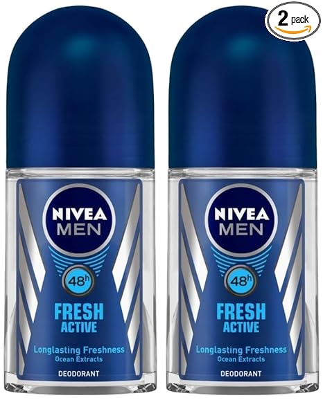 Nivea Men Fresh Active Deo Roll On, Pack of 2