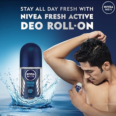 Nivea Men Fresh Active Deo Roll On, Pack of 2