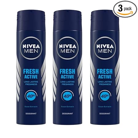 Nivea Men Fresh Active Original Deodorant, Pack of 3