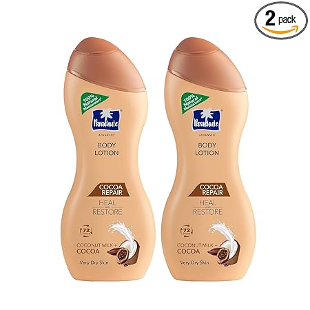 Parachute Advansed Cocoa Repair Body Lotion Pack of 2 | Intense Moisture Cocoa Butter Lotion Bundle