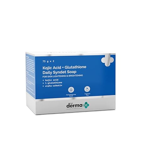 The Derma Co Kojic Acid + Glutathione Daily Syndet Brightening Soap, Pack of 2