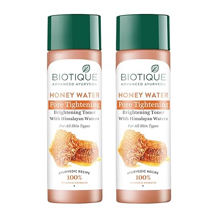 Biotique Honey Water Pore Tightening Brightening Toner, Pack of 2