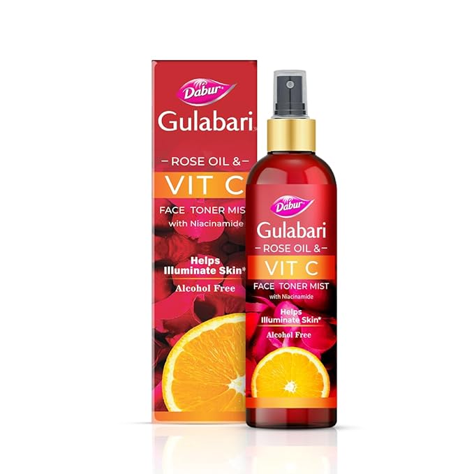 Dabur Gulabari Rose Oil &Vitamin C Face Toner Mist with Niacinamide
