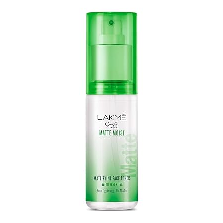 Lakme 9to5 Matte Moist Mattifying Face Toner Spray with green tea extracts and Witch Hazel