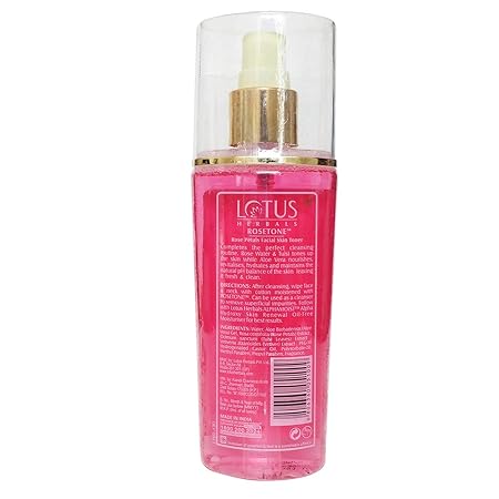 Lotus Herbals Rosetone Rose Petals Facial Skin Toner Liquid with Aloe Vera