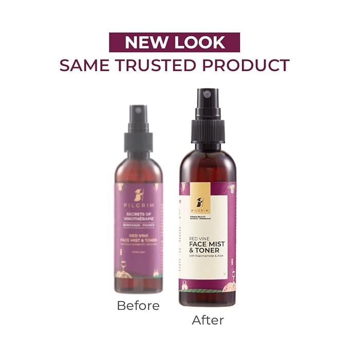 Pilgrim Alcohol Free Red Vine Face Toner Spray with Vitamin B3 and Aloe
