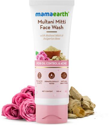 Mamaearth Multani Mitti Face Wash with Multani Mitti &Bulgarian Rose For Oil Control &Acne