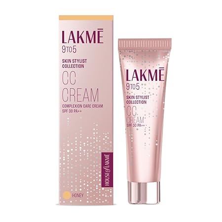 Lakme 9 To 5 Complexion Care Face CC Cream, Honey, SPF 30, Conceals Dark Spots & Blemishes