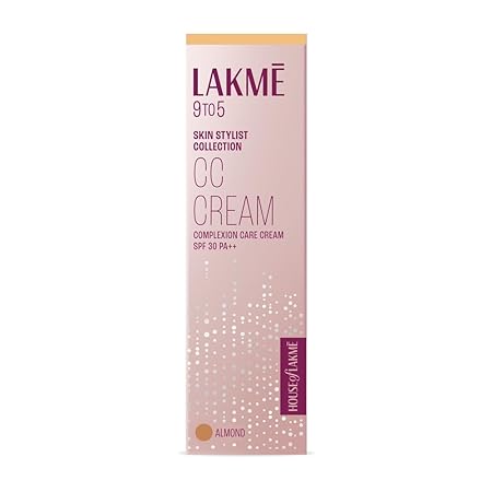 Lakme 9 To 5 Complexion Care Face CC Cream,Almond, SPF 30, Conceals Dark Spots & Blemishes