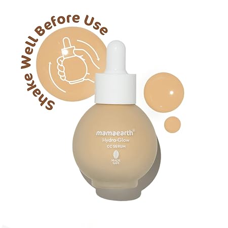 Mamaearth Hydra Glow CC Serum Vanilla with Vitamin C and Hyaluronic Acid | Hydrating Brightening CC Serum
