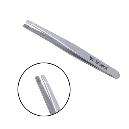 BRONSON PROFESSIONAL Stainless Steel Slant Tip Tweezer